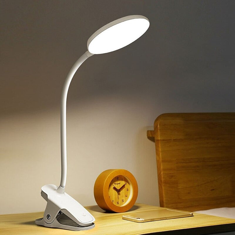 LED USB Rechargeable Clip-on Table Lamp