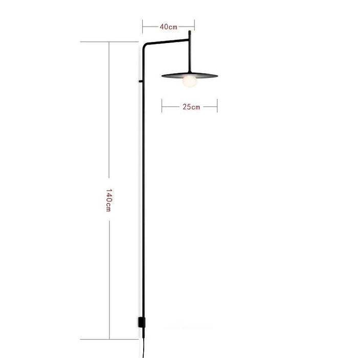 Black Long Rod Wall Light Fixture