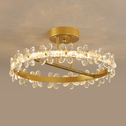 Golden Painted Round LED Dimming Light Chandelier