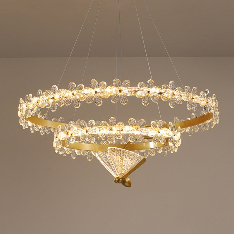 Golden Painted Round LED Dimming Light Chandelier