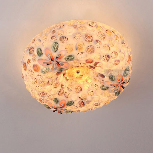 Rustic Shell Bulb Glass Ceiling Light