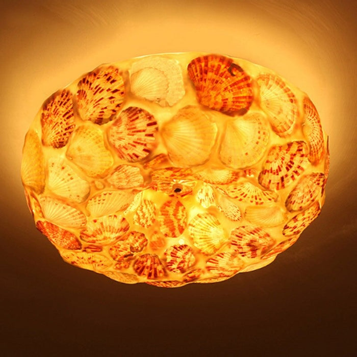 Rustic Shell Bulb Glass Ceiling Light