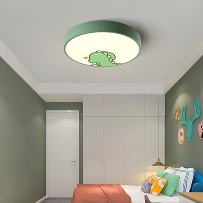 Colorful Cartoon Round Animals Ceiling Lamp