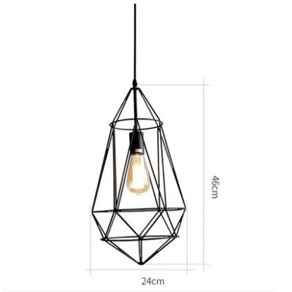 Nordic Polygon Diamond Hollow Lights E27 Pendant Lamp