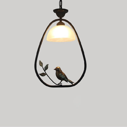 Nordic Chinese Bird Design Iron Pendant Lamp