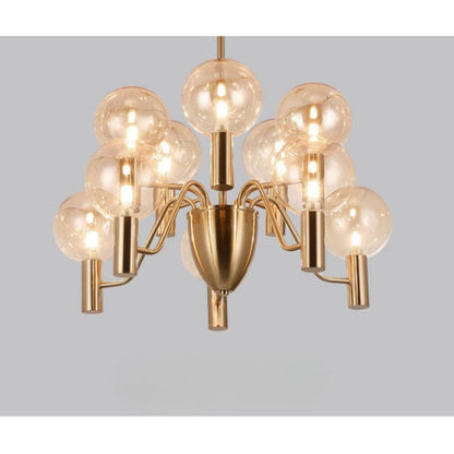 Nordic Minimalist Golden Electroplated Metal Chandelier