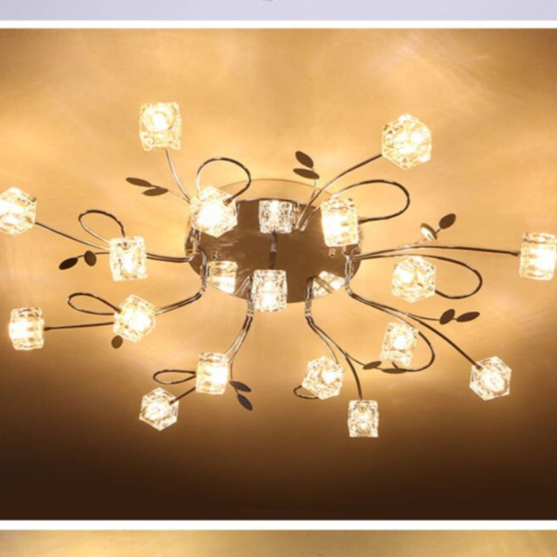 Modern Crystal Cube Decor Ceiling Lamp Fixture