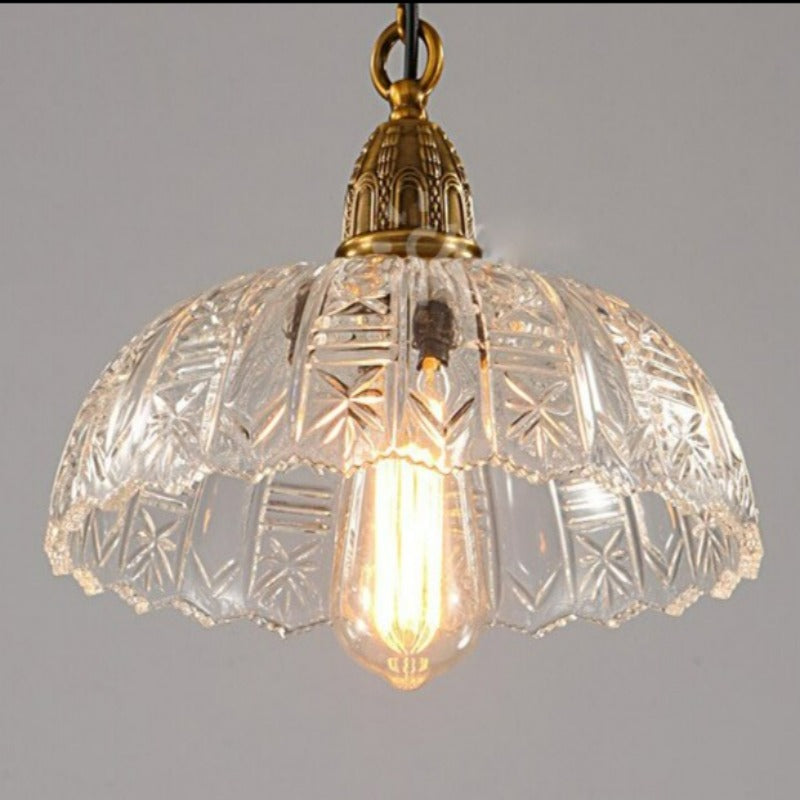 Simple Glass Bowl Pendant Light Fixture