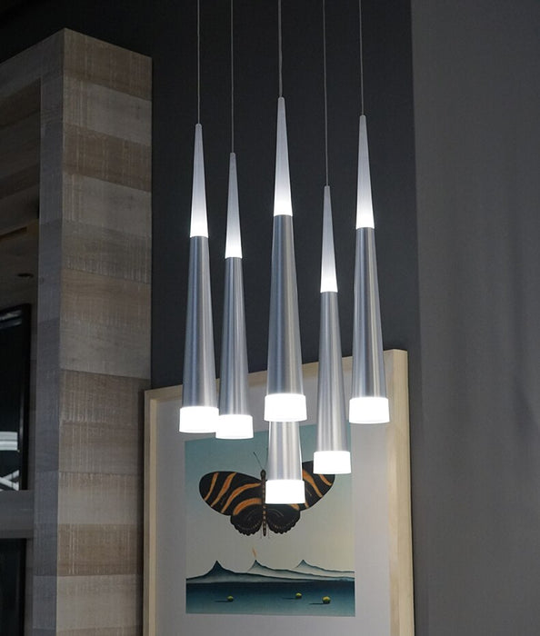 Modern Brief Restaurant Cone Aluminum Double Lamp Led