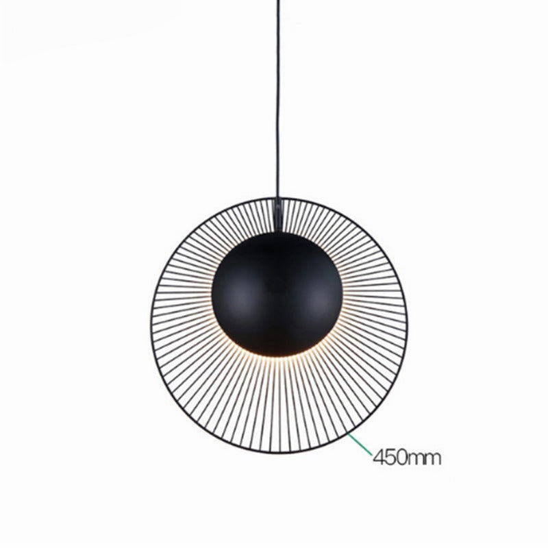 Minimalist Black Painted Iron LED Hanging Lamp