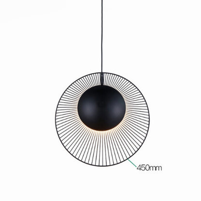 Minimalist Black Painted Iron LED Hanging Lamp