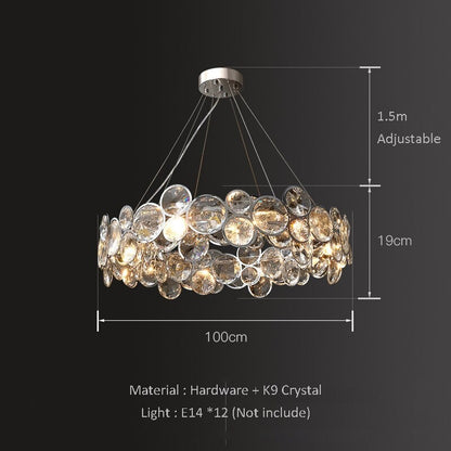 Chrome Crystal Hardware LED Chandelier Lamp