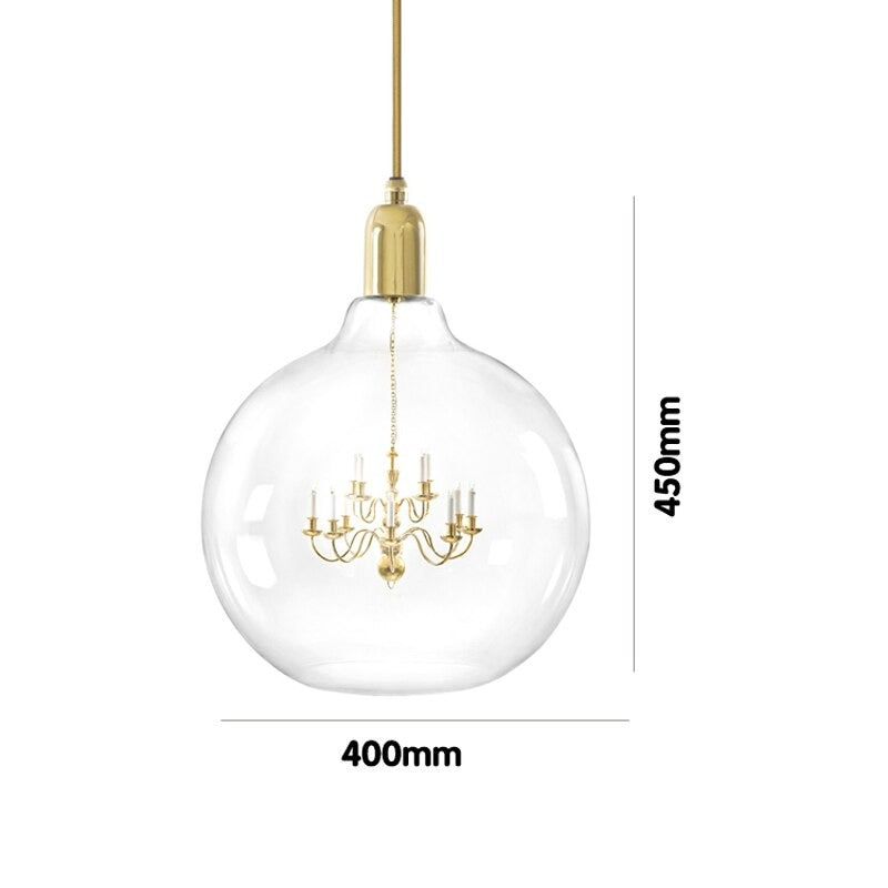 Retro Electroplated Golden Single Head Pendant Lamp