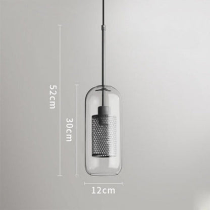 Minimalist Hollow Iron Glass Ball Pendant Lamp