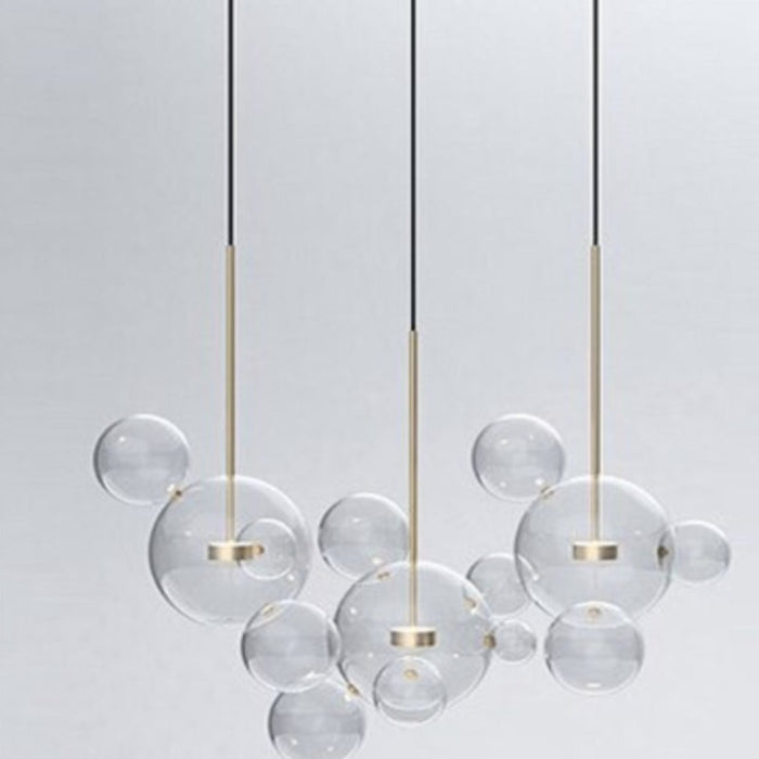 Designer Long Multi-Glass Ball Pendant Light