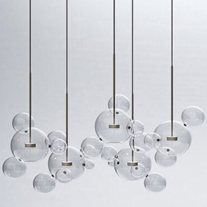 Designer Long Multi-Glass Ball Pendant Light
