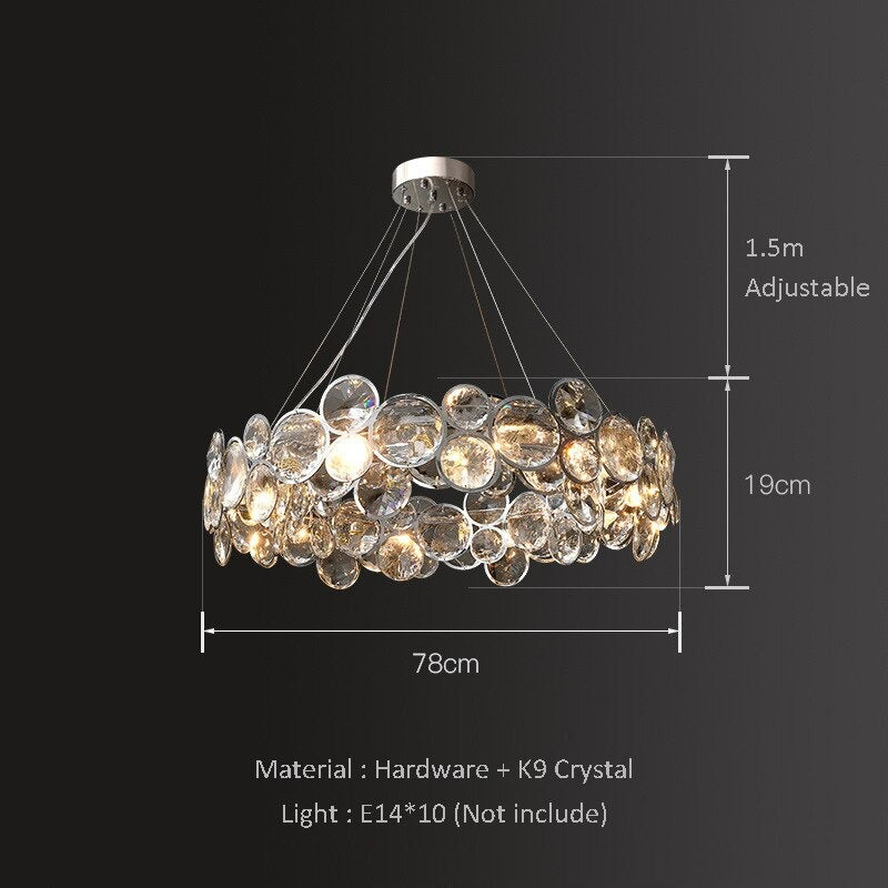 Chrome Crystal Hardware LED Chandelier Lamp