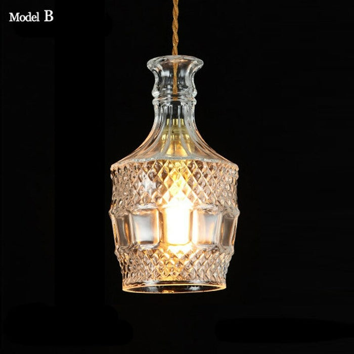 Glass Bottle Design Pendant Lamp