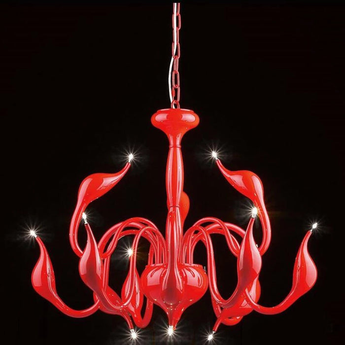 12 Lights Swan Decor Chandelier Lamp