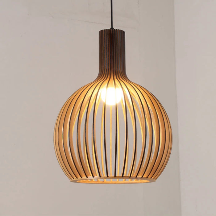Wooden Pendant Bulb Lamp