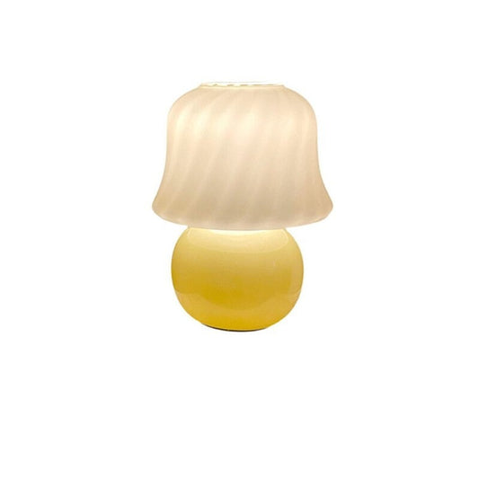 French Modern Yellow Glass Table Lamp