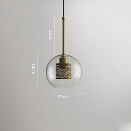 Minimalist Hollow Iron Glass Ball Pendant Lamp