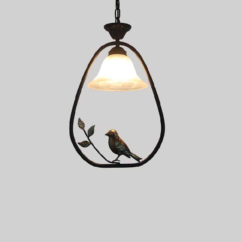 Nordic Chinese Bird Design Iron Pendant Lamp