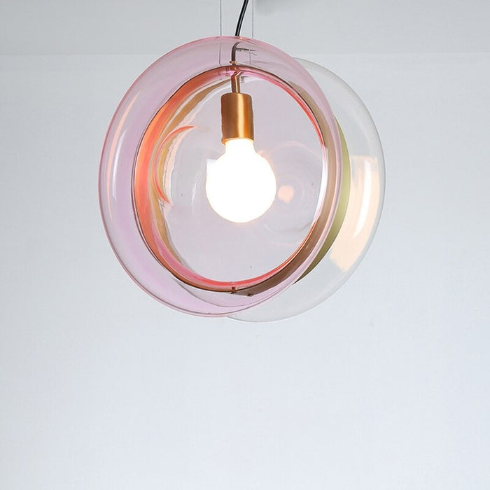 Modern Glass Single Round LED Pendant Lamp