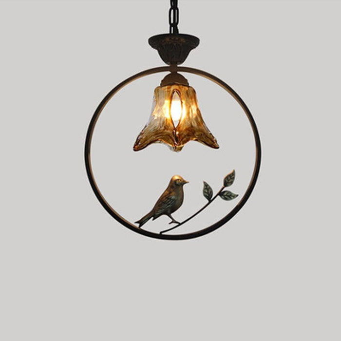 Nordic Chinese Bird Design Iron Pendant Lamp