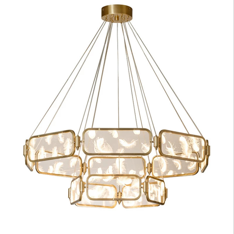 Luxury Copper Gold Acrylic Chandelier