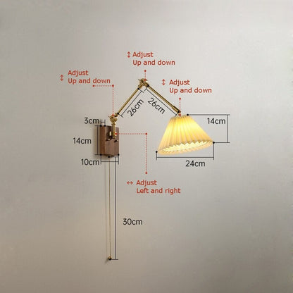 Retro Copper Rocker Arm Adjustable Wall Lamp