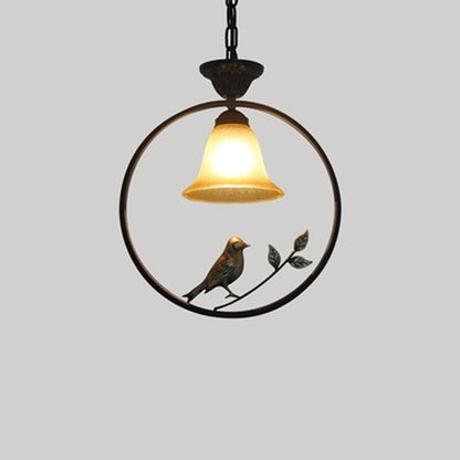 Nordic Chinese Bird Design Iron Pendant Lamp