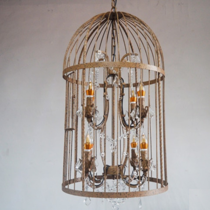 American Iron Bird Cage E14 Lighting Chandelier