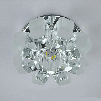 Modern Circle Crystal Flower Design LED Ceiling Light