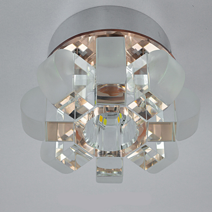 Modern Circle Crystal Flower Design LED Ceiling Light
