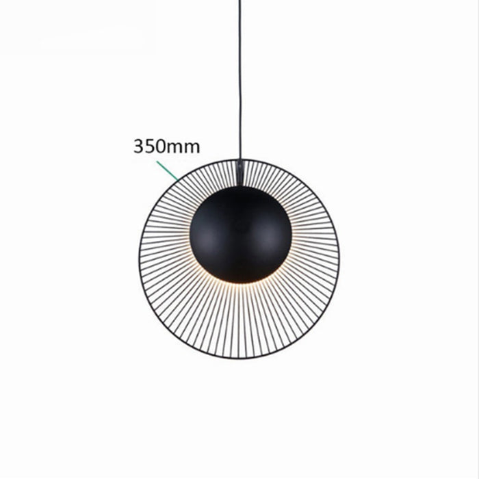 Minimalist Black Painted Iron LED Hanging Lamp