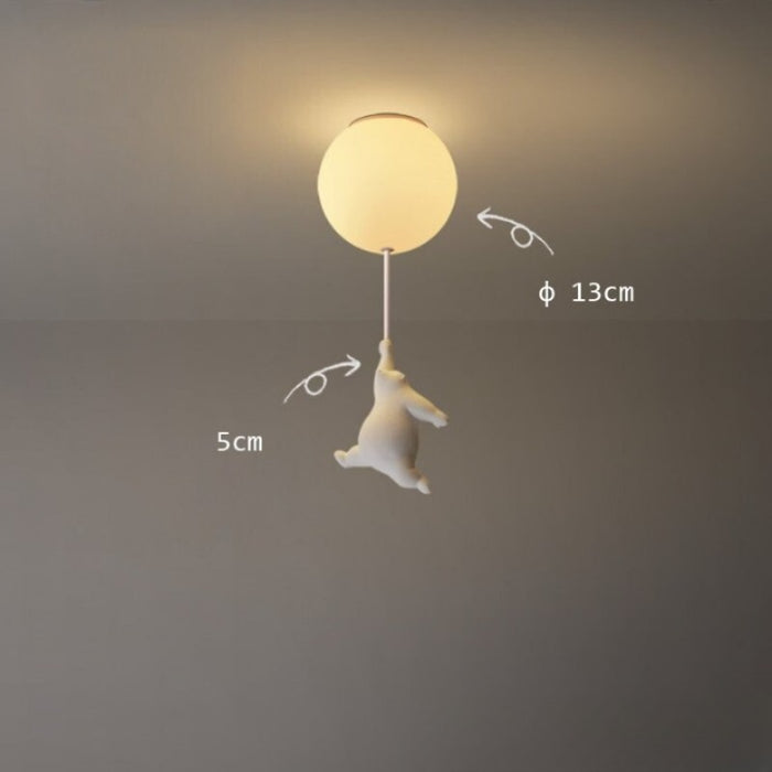 Flying Bear Modern Children's Room Cartoon Ceiling Lamp
