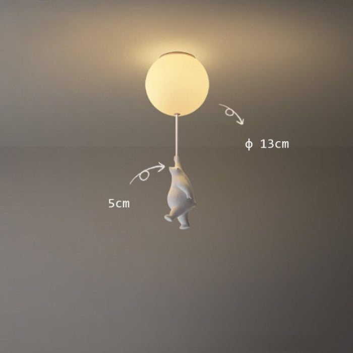 Flying Bear Modern Children's Room Cartoon Ceiling Lamp
