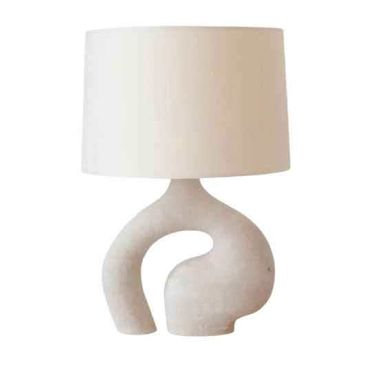 White Resin Art Table Lamp