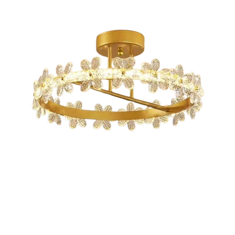 Golden Painted Round LED Dimming Light Chandelier