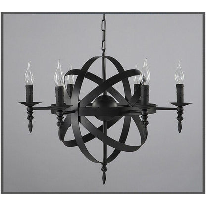 Industrial Retro European Style Iron Globe Chandelier Lamp