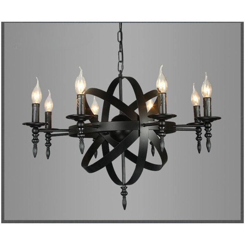 Industrial Retro European Style Iron Globe Chandelier Lamp