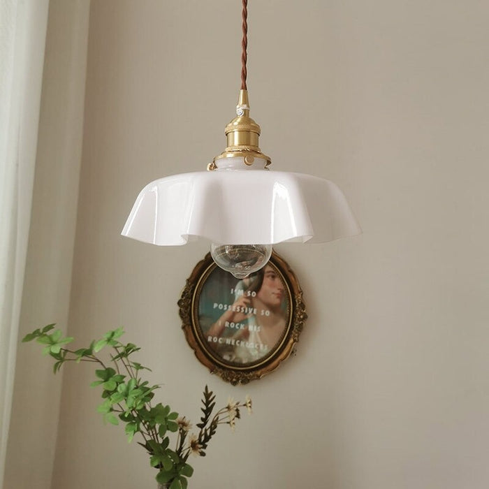 French Retro Single Glass Pendant Lamp