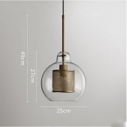 Minimalist Hollow Iron Glass Ball Pendant Lamp