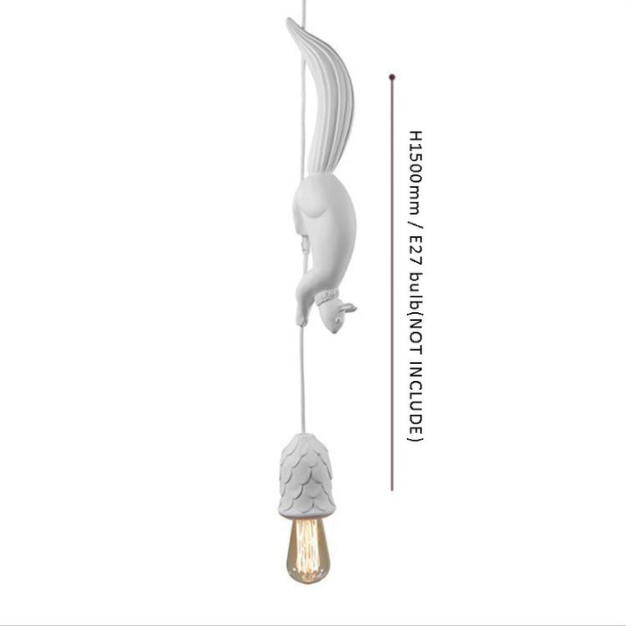 Resin White Squirrel Pendant Lamp