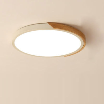 Nordic Minimalist Wooden Round Ceiling Lamp