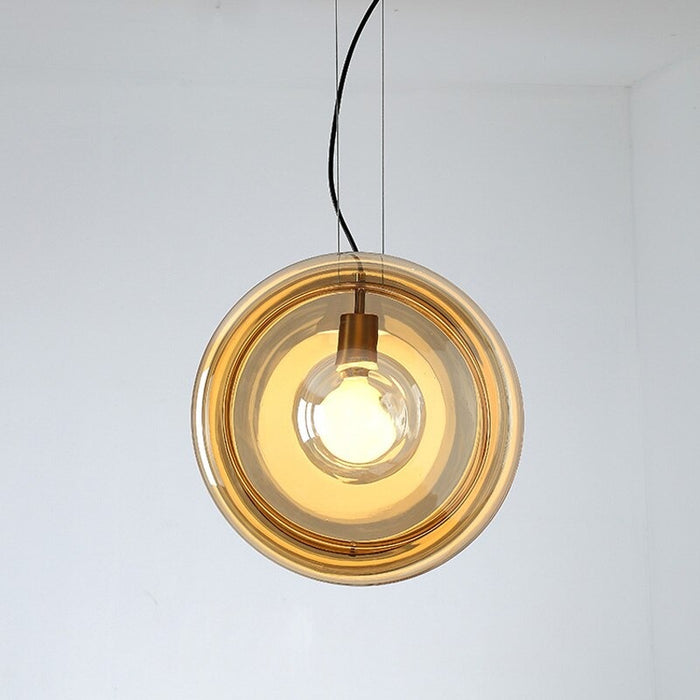 Modern Glass Single Round LED Pendant Lamp