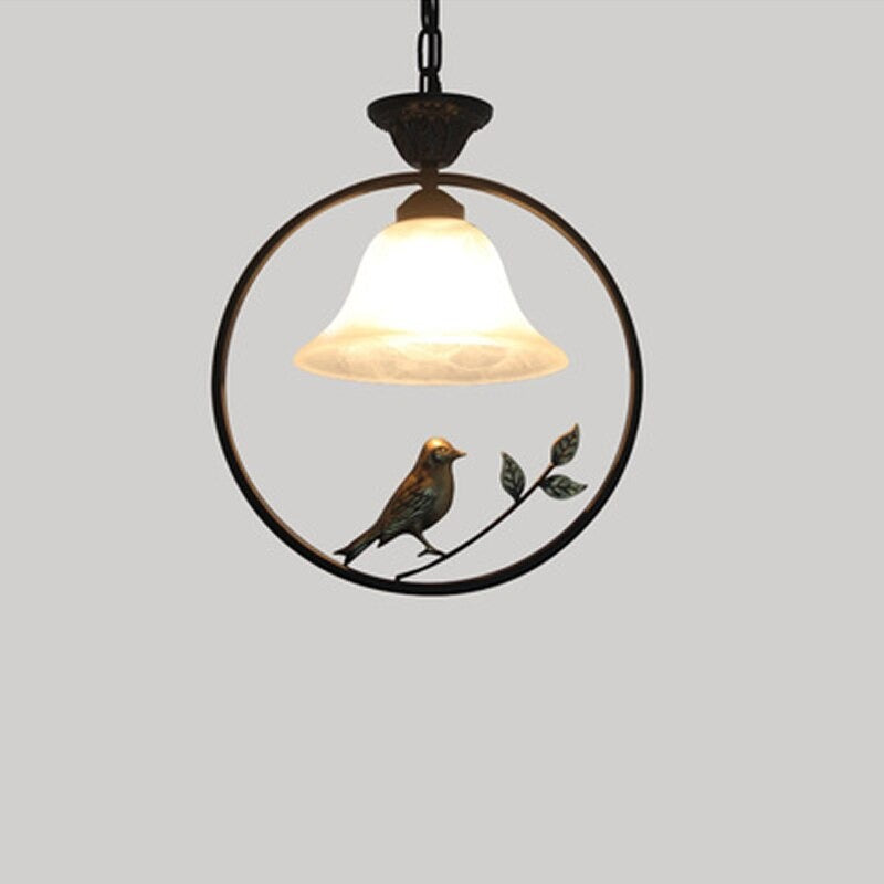 Nordic Chinese Bird Design Iron Pendant Lamp