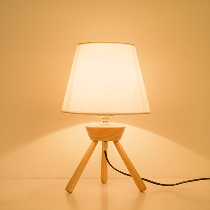 Bedside Creative Wood Fabric Decor Table Lamp