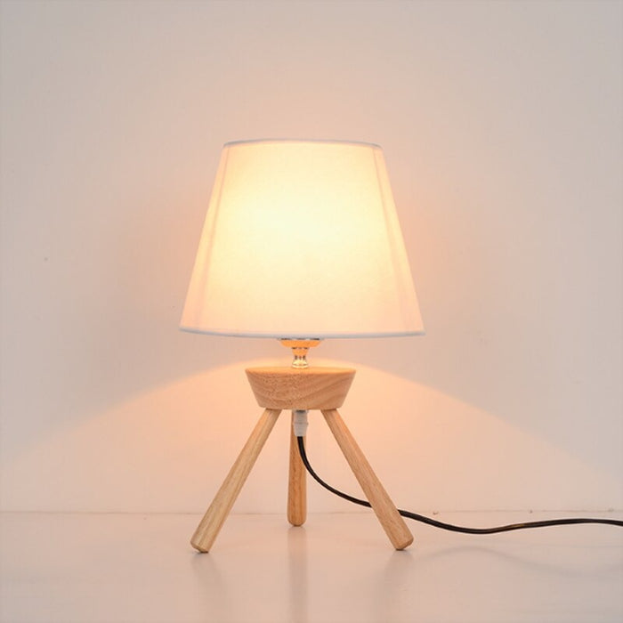 Bedside Creative Wood Fabric Decor Table Lamp